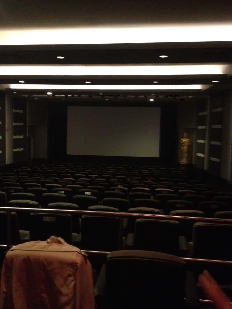 a look inside to the actual movie screening room where the foreign films were being watched