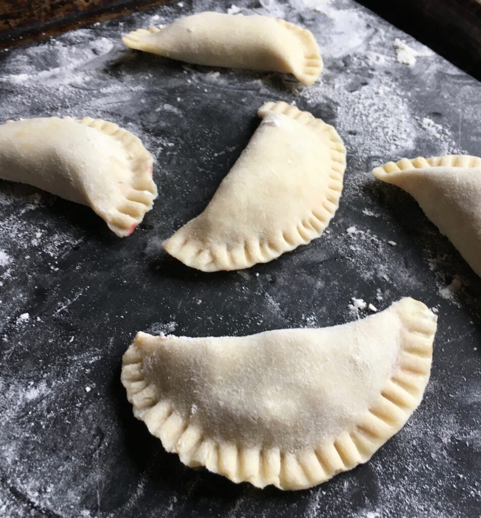 crimped raw fried pies