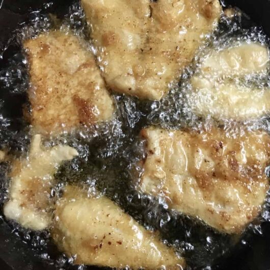 shallow frying fish and chicken tenders
