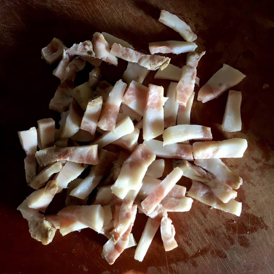 matchstick slices of guanciale
