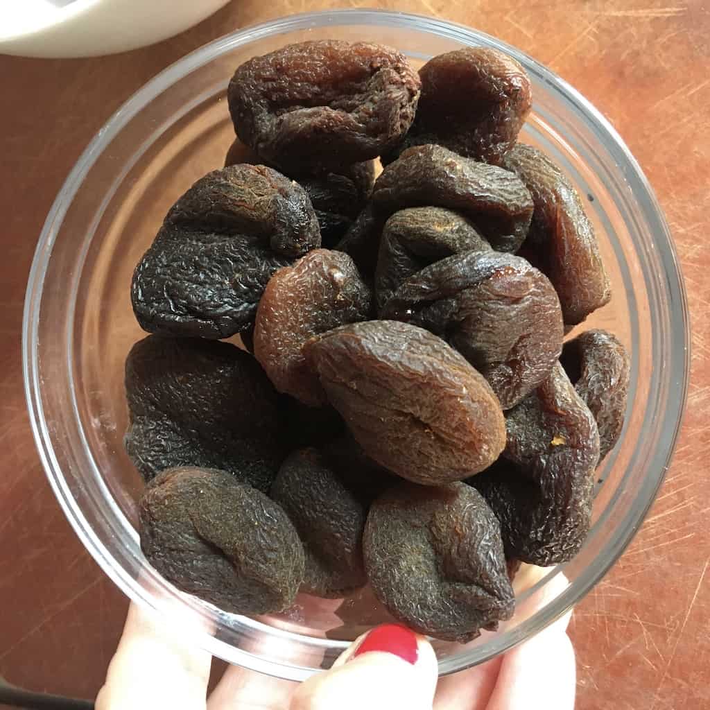 bowl of dried apricots