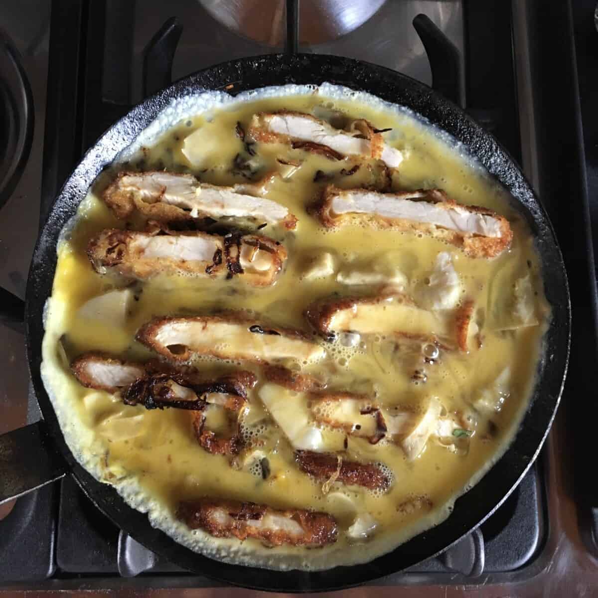 chicken cutlet omelette