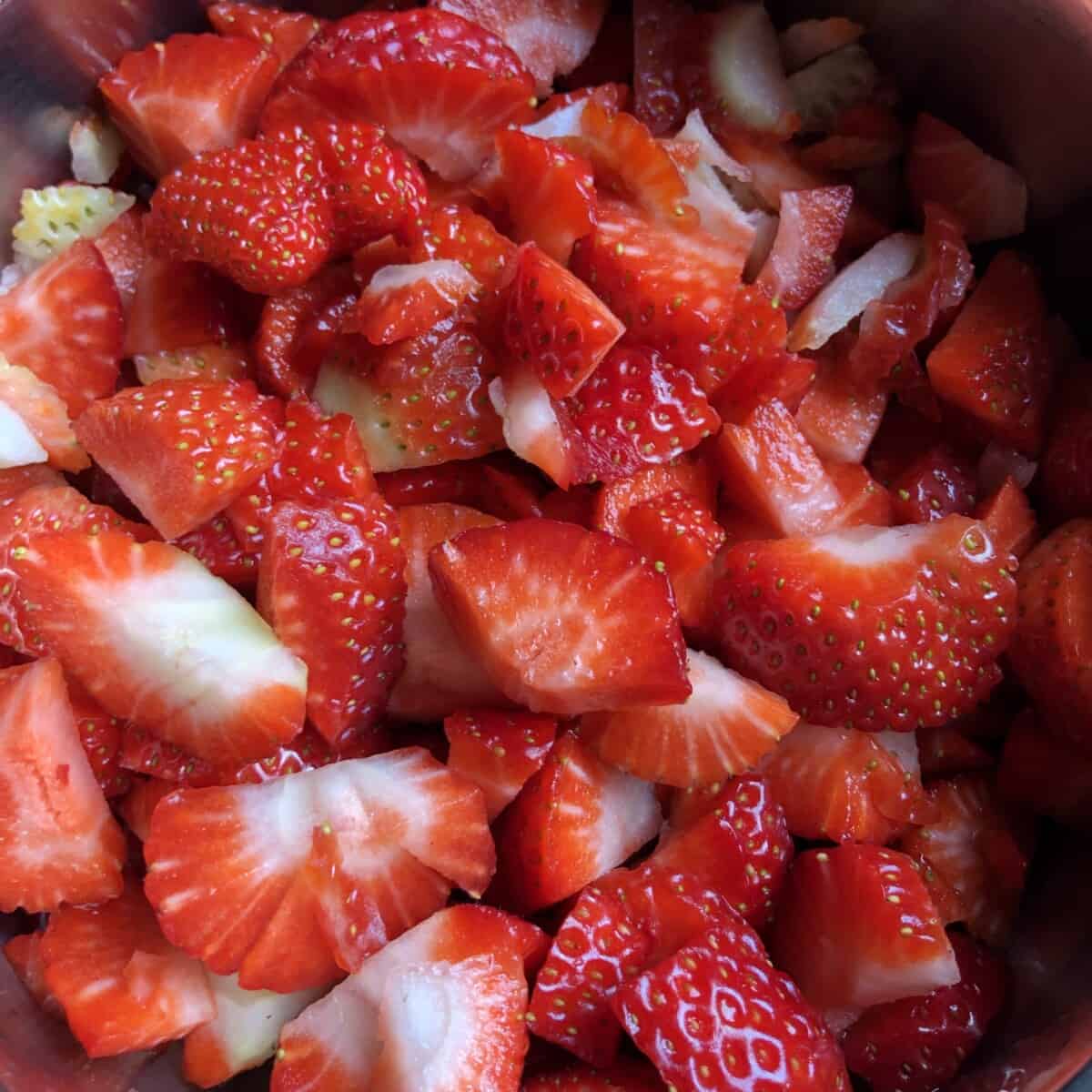 fresh strawberries diced