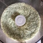 a spring green panko and Parmigiano basil coating just processed in the food processor