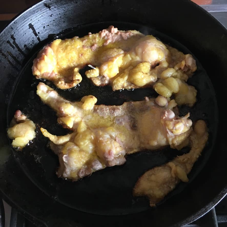 rendering duck fat and watching the color and texture change as it cooks