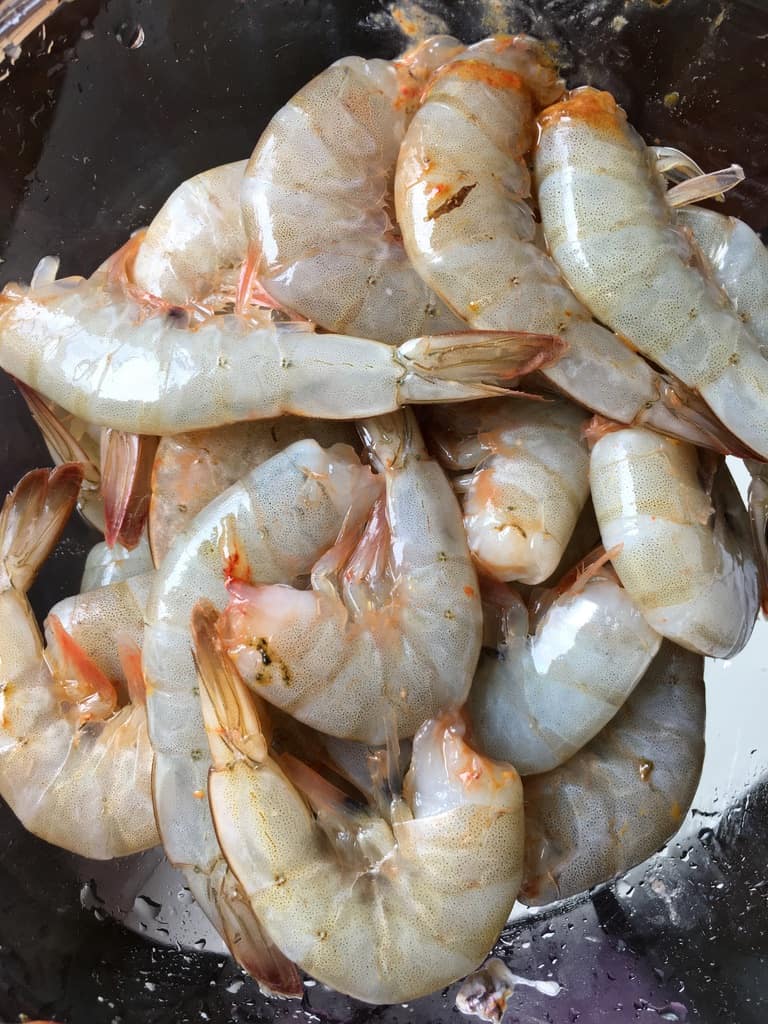 Italian white shrimp in a bowl