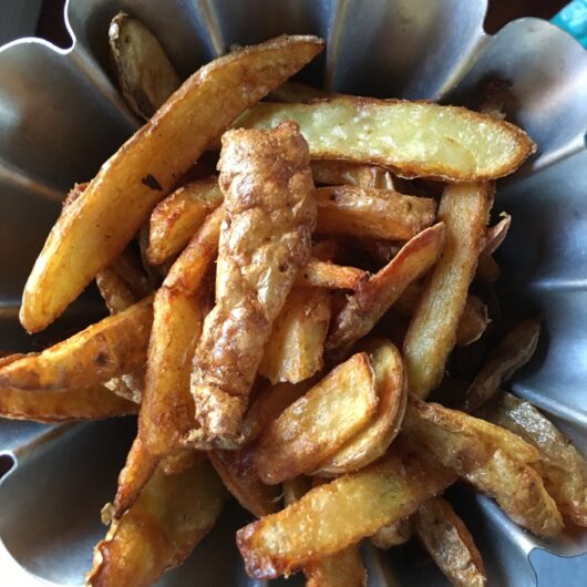 perfectly golden brown and crispy twice-fried french fries