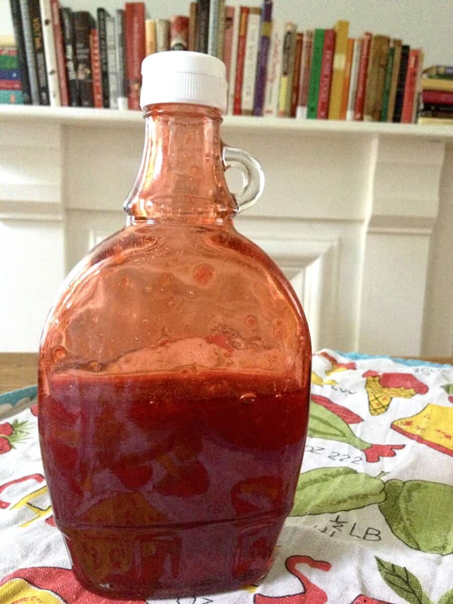 Homemade strawberry coulis in my old Brooklyn Kitchen