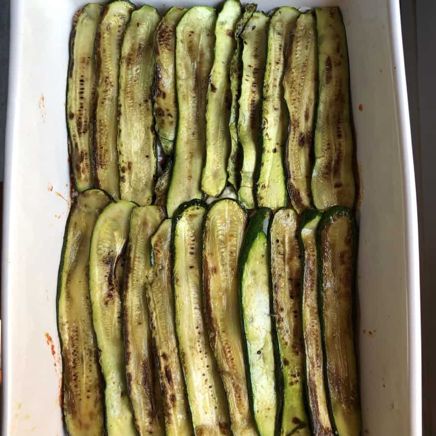 next layer: overlapping zucchini dotted