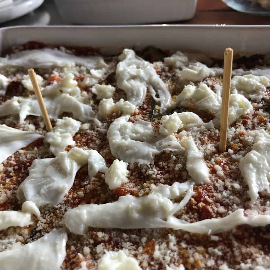 next layer: shredded mozzarella