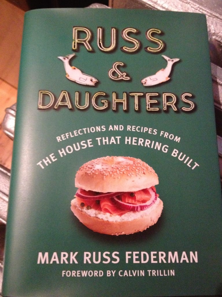 front cover of Kelly's Signed copy of the Russ & Daughter's cookbook.