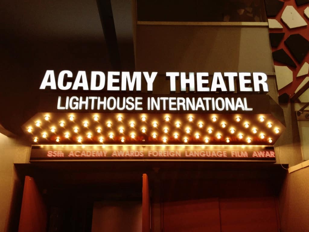 Academy Theater Lighthouse International Marquee at the Best Foreign Film selection event I helped cater for the 85th Academy Awards in NYC, NY