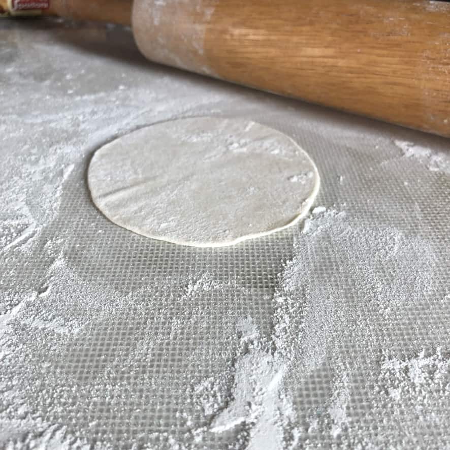 dumpling wrapper just rolled out