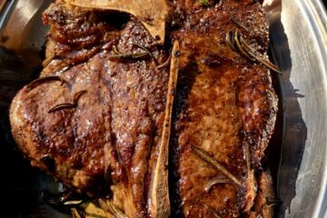 a beautiful golden brown Florentine beef steak cooked perfectly