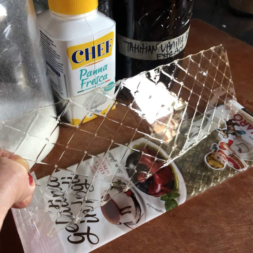 holding a sheet of gelatin