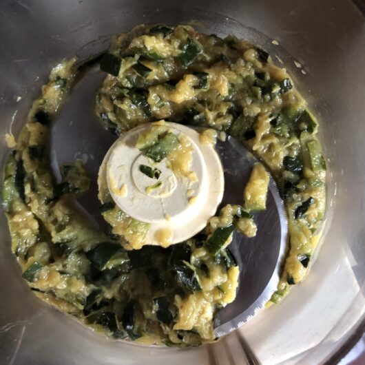 soft and lightly browned sauteed zucchini in a food processor