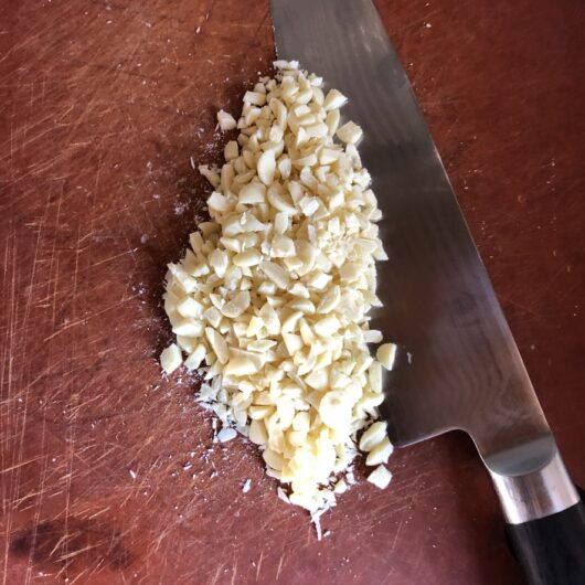 white chocolate on a cutting board