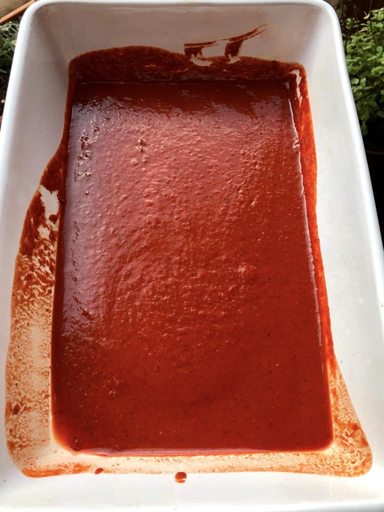 deep bright red-orange smooth homemade al pastor sauce