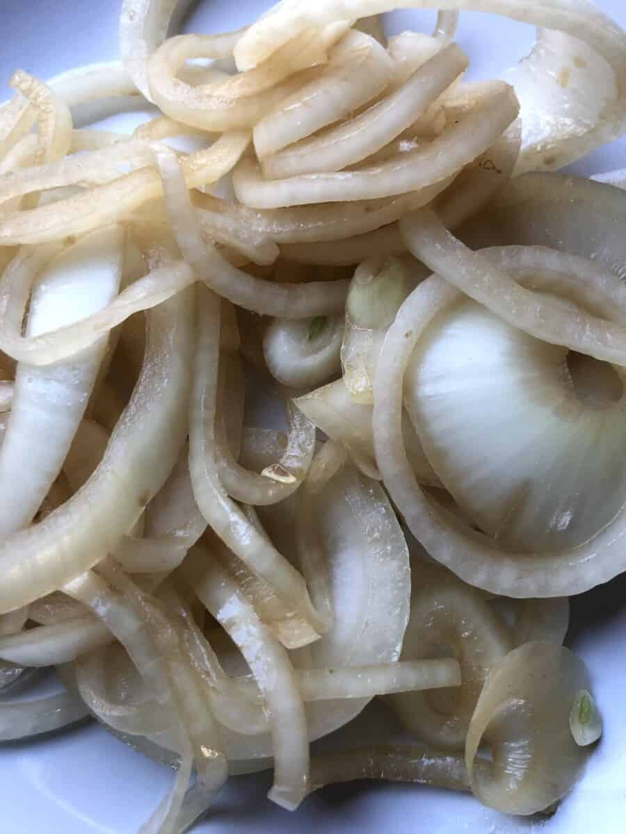 marinated onion slices