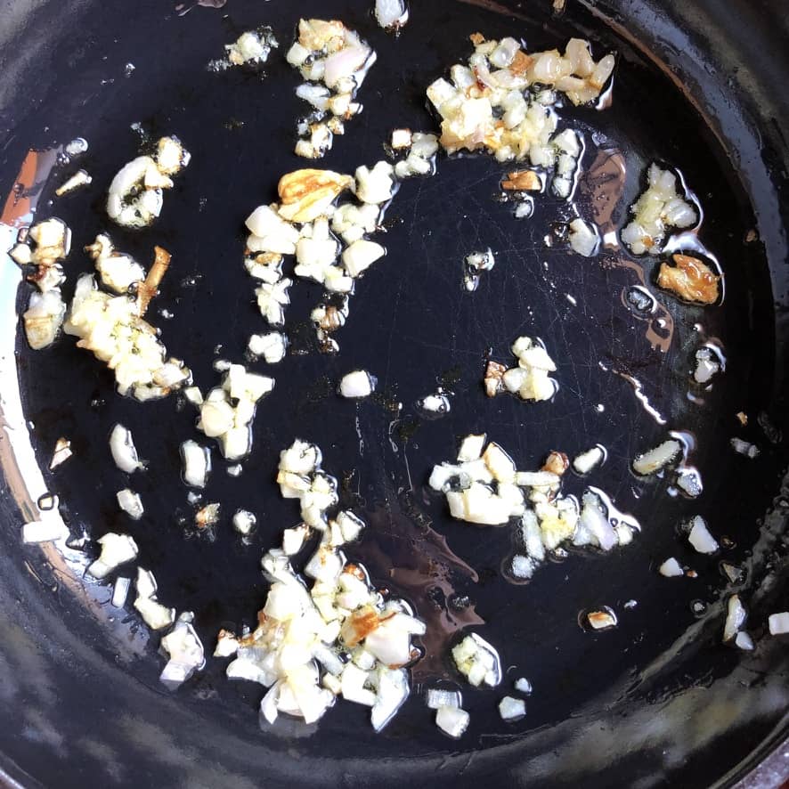 cooking shallots in extra virgin olive oil