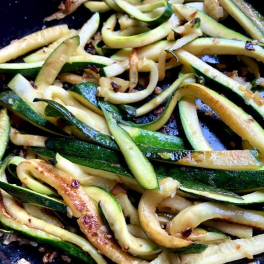 sauteed zucchini slivers