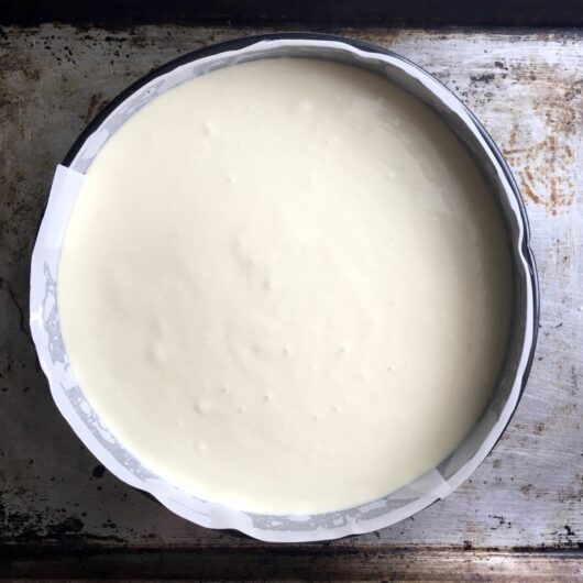 cheesecake base in a springform pan