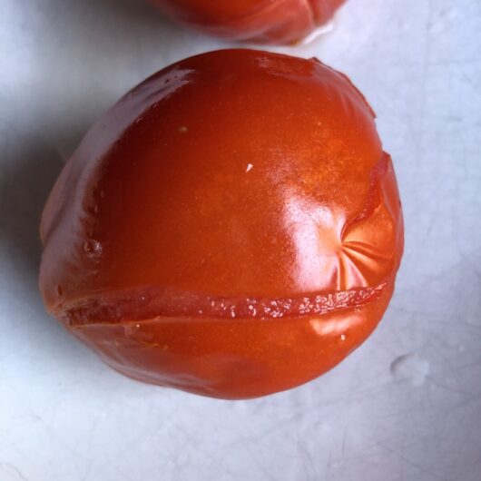 perfectly parboiled tomato