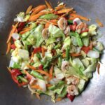 shrimp and vegetable stir-fry in lobster sauce