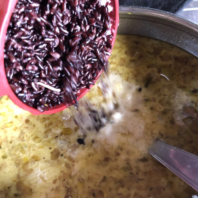 adding one more cup of wild black rice to the turkey soup