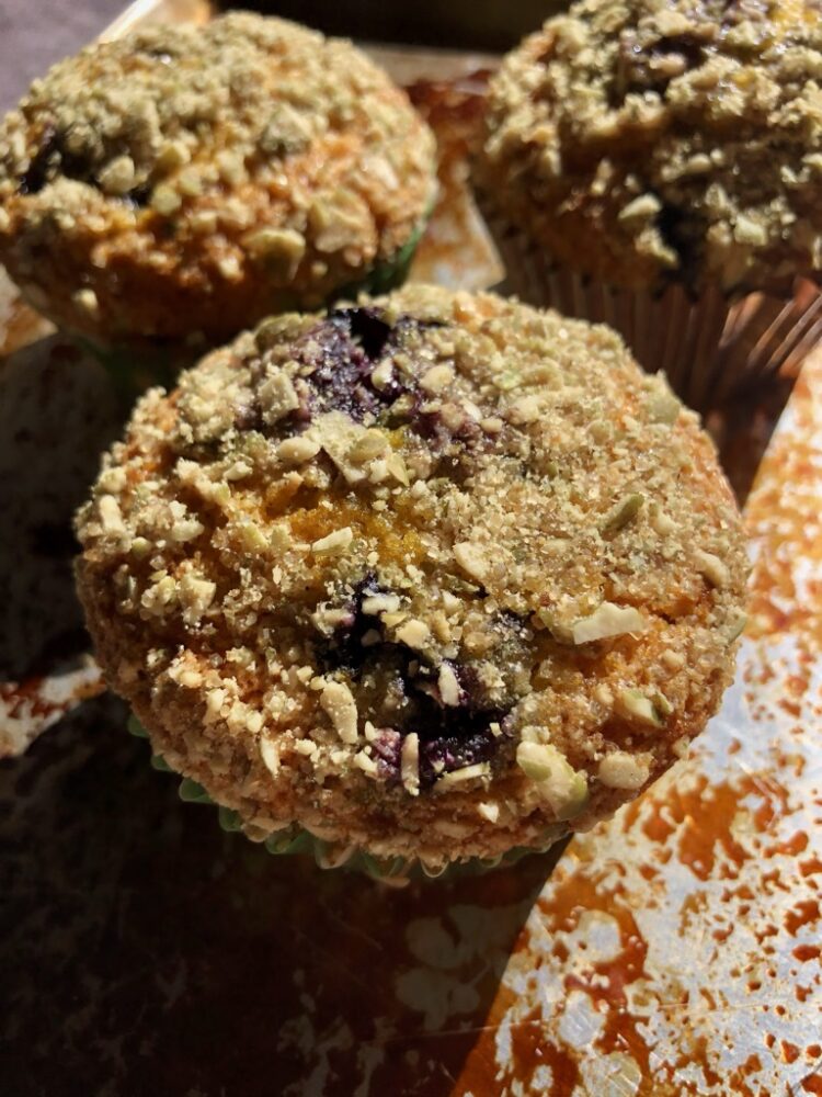 closeup of a muffin