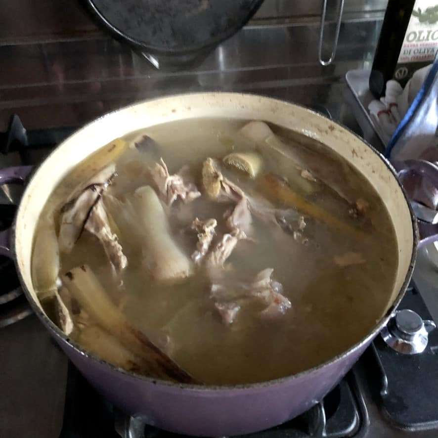 3 hours of cooking the broth this is what it looks like