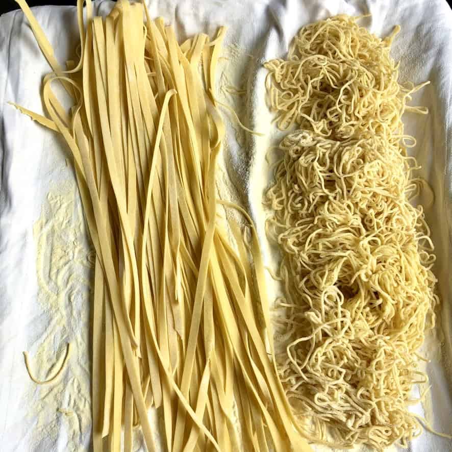 properly dried homemade egg noodles