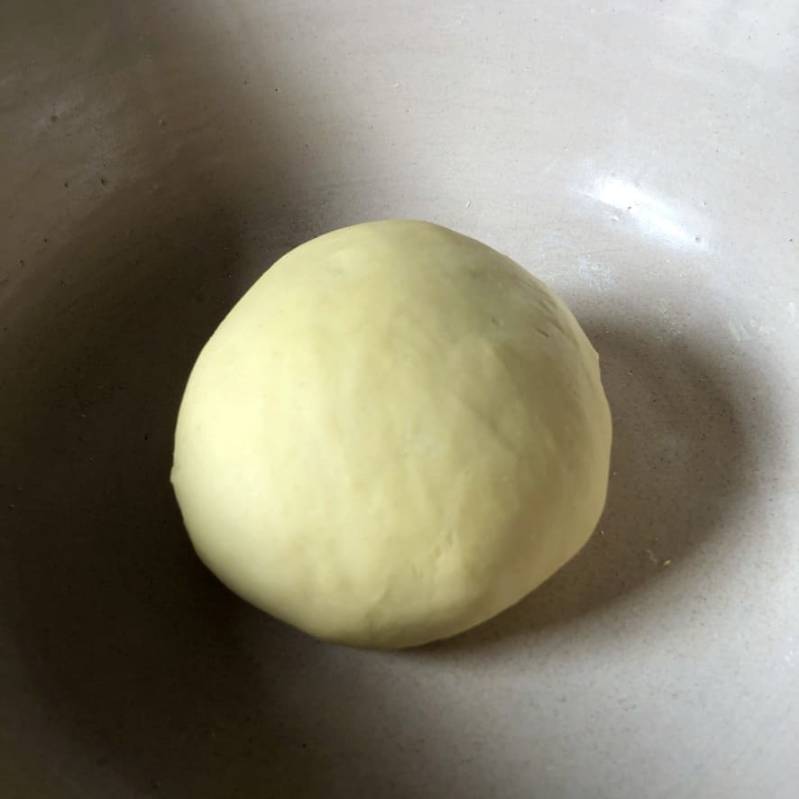 closeup of properly kneaded egg noodle pasta dough