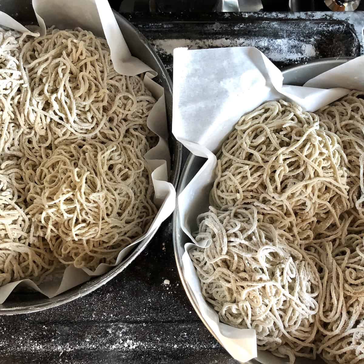 Refrigerated and frozen homemade ramen noodle nests showing how versatile homemade ramen is to store for easy weeknight meals.
