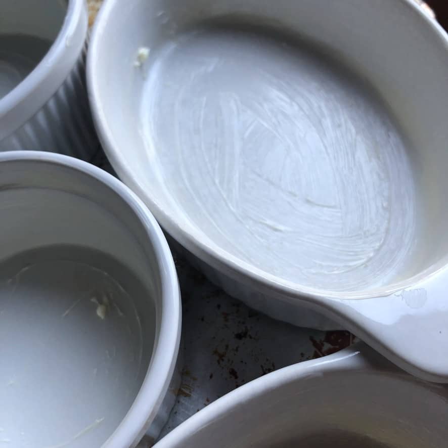 buttered casserole dishes