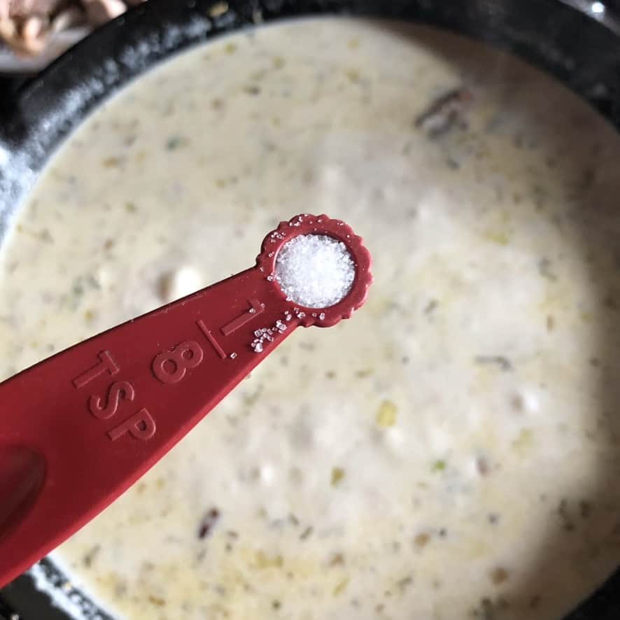 adding a scant ⅛ teaspoon of sugar to the mixture