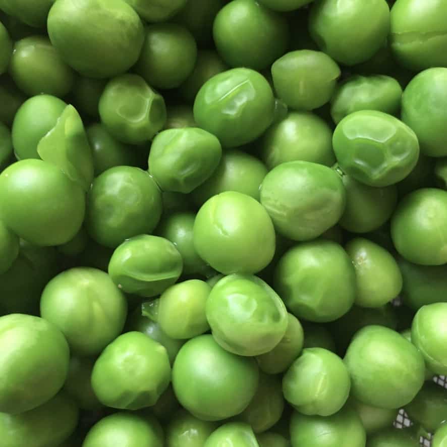 bright green peas
