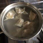 boiling wontons
