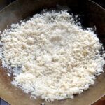 2 day old cooked basmati rice in a wok