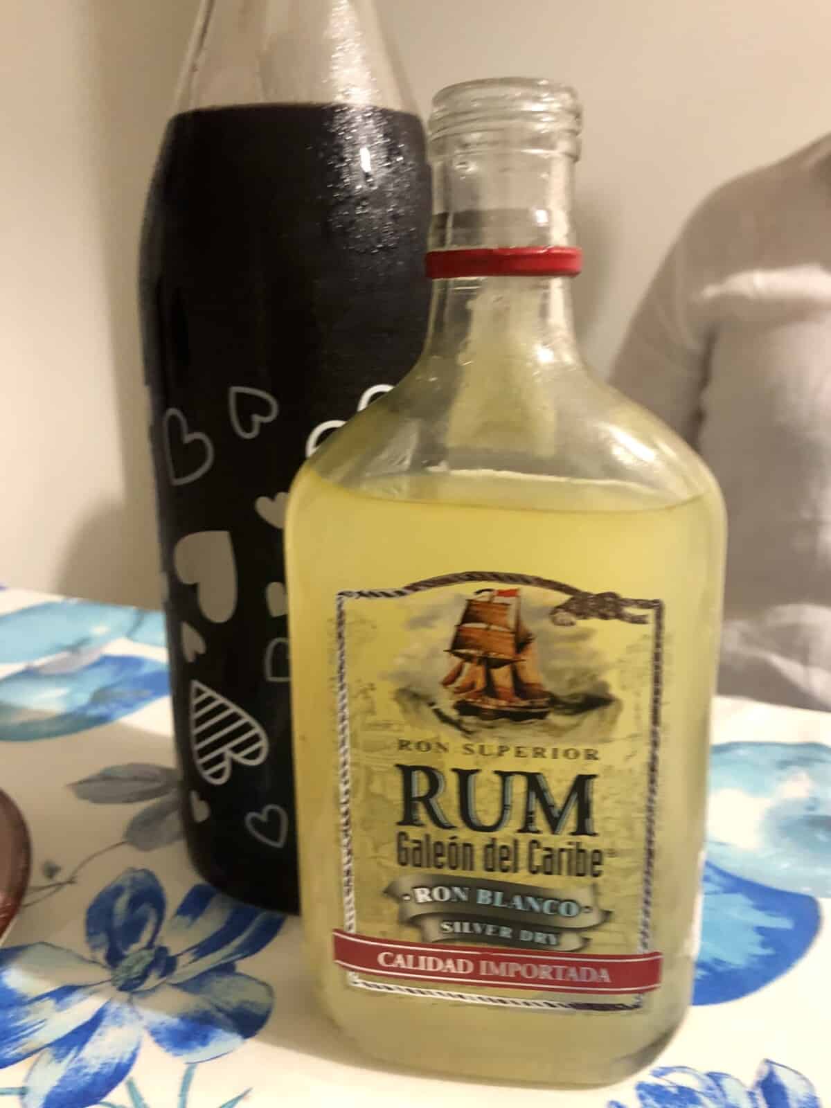 Rosi's Homemade Limoncello in a repurposed rum bottle