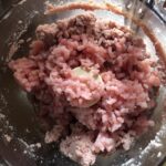 freshly ground raw pork added to the Prosciutto and Mortadella mixture