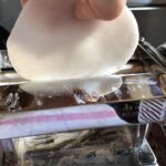 using a pasta machine to roll dumpling dough using a pasta machine to roll dumpling dough a little thinner (#4 setting)