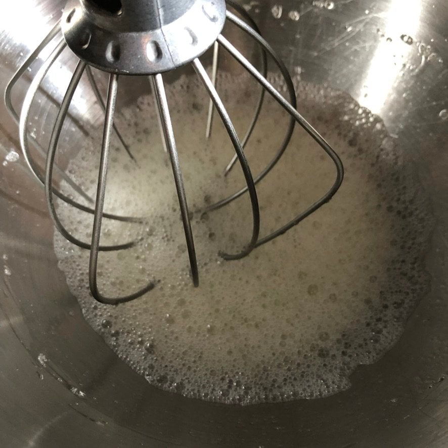 egg whites frothy enough to add the vanilla