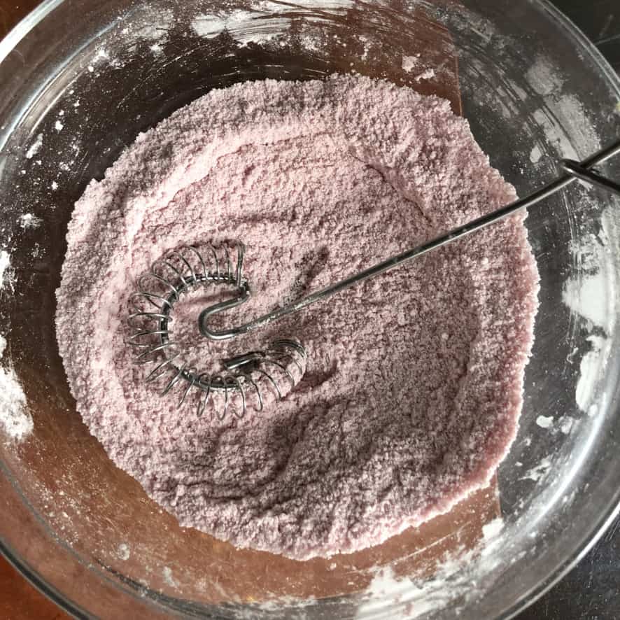 sugar mixture now pink and fully combined