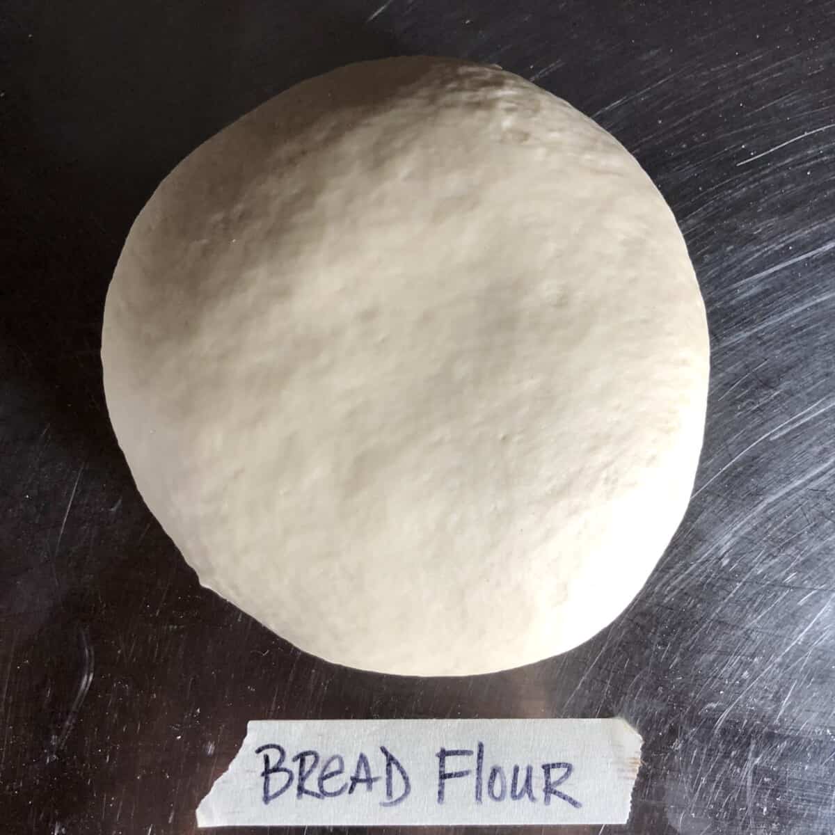 A smooth and well-kneaded dough ball.